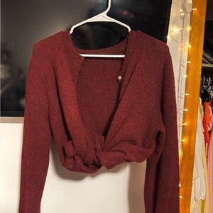 Women’s Burgundy Knit Cardigan